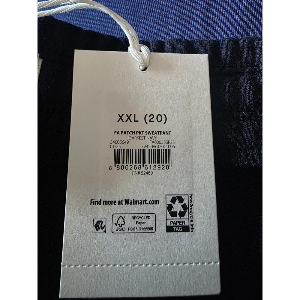 Free Assembly Women XXL Darkest Navy Patch‎ Pocket Sweatpants Shorts/Capris NEW - Picture 8 of 12